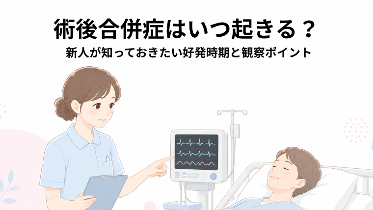 看護師が術後の患者さんをやさしく見守る